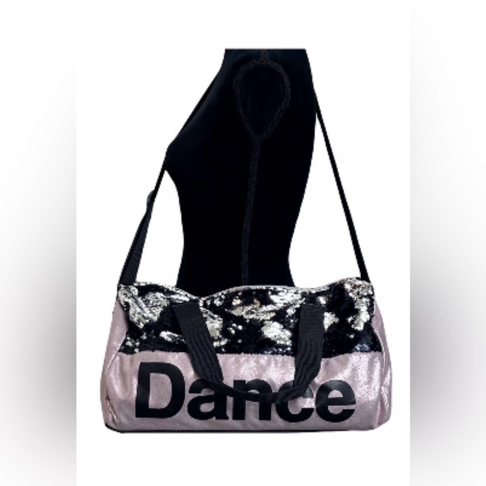 NEW! Justice Black, Pink and Silver Sequin Dance Bag. NWOT